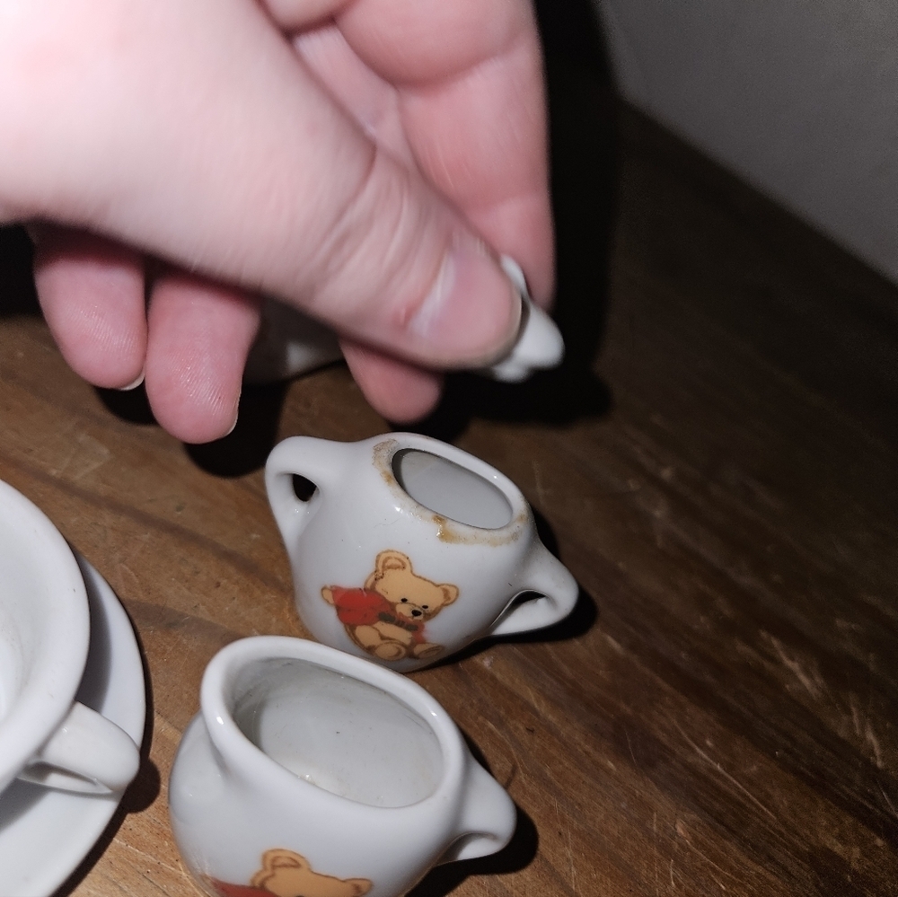 Vintage Battat Miniature Teddy Bear Child's Play Toy Tea Incomplete Set! - Picture 3 of 5